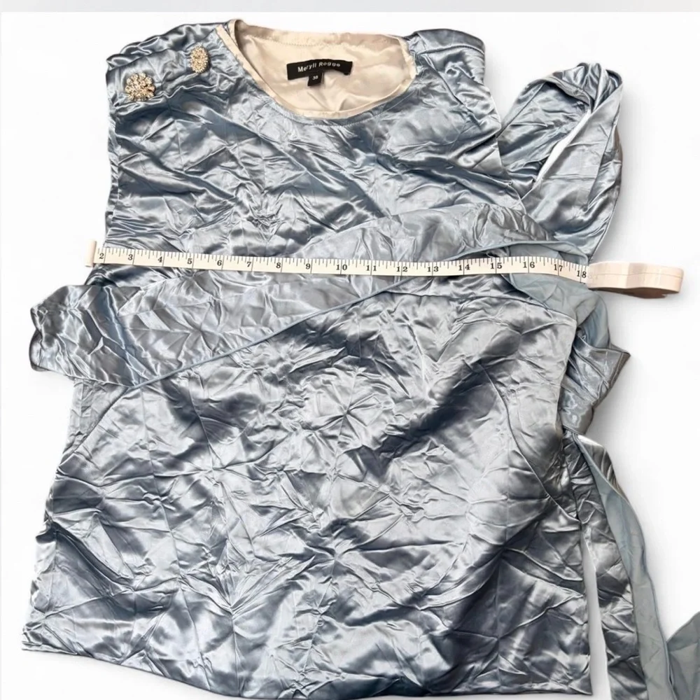 Meryll Rogge silk satin asymmetric wrap top - Picture 6 of 6